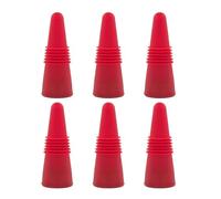Beaupretty Bouchons de Vin Réutilisables en Silicone Rouge Lot de 6 Base en Acier Inoxydable pour Conserver le Vin Frais Compatibles Bouteilles Standard