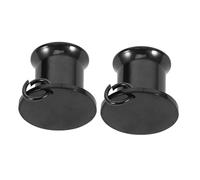 Beaupretty Bouchons Oreilles Double Flare Acier Inoxydable Noir Écarteurs Ronds Solides pour Oreilles Percées Tunnel de Dilatation pour Femmes Bijoux de Piercing