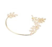 Beaupretty Boucle Oreille Zircon et Clip Manchette Réutilisable Hypoallergénique pour Femme Nature Éco-responsable Boucle Oreille Droite Dorée