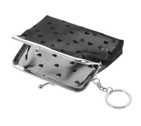 Beaupretty Boucle Porte-Monnaie clé Carte Sac à Main Titulaires Mince Fermoir avec Poche Minimaliste étagère de Rangement Portefeuille Titulaire du Changement Changer de Pochette PVC Noir