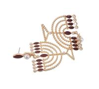 Beaupretty Boucles D’oreilles Pendantes Chandelier Hanoukka en Alliage de Zinc Léger, Ornées de Cristaux Scintillants Rouges, 1 Paire Festive pour Fêtes Juives et Occasions Spéciales