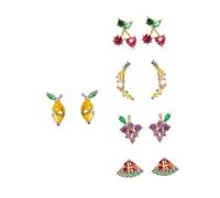 Beaupretty Boucles D'oreilles Créatives En 925 Argenté Clous D'oreilles Tropicaux 5 Paires Accessoires Pour Femmes Bijoux