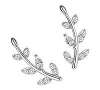 Beaupretty Boucles D'oreilles Grimpeuses Feuilles En Argenté 925 Pour Femmes, Petites Boucles D'oreilles Légères, Forestière, Confortables à Porter, Usage Quotidien