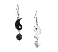 Beaupretty Boucles D'oreilles Pendantes Longues Taiji Yin Yang En Acrylique Noir Et Blanc Minimalistes Pour Femmes Et Filles, Style Épuré, Légères Et Élégantes, Pour Soirées Et Cérémonies