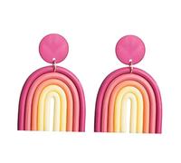 Beaupretty Boucles D'oreilles Pour Femmes En Argile Pendantes Géométriques Colorées 1 Paire Accessoires De Mode Soirées Et Occasions Spéciales 5 Clous D'oreilles
