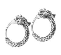 Beaupretty Boucles Oreilles Dragon Pour Hommes Vintage Bijoux Ethniques Chinois Plaqué Argenté Accessoires Mode Hip Hop Pour Styles