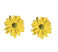 Beaupretty Boucles Oreilles Femme Fleur Petites Marguerites Jaune Design Mode pour et Fête