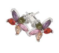 Beaupretty Boucles Oreilles Fleurs Colorées pour Femmes Clous Oreilles Petits Zircon Étincelants Design Floral Brillant pour Étudiants et Sorties Sociales