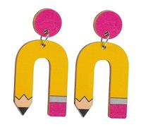 Beaupretty Boucles Oreilles Pendantes Bois Pour Femmes Boucles Oreilles Crayon Pour Enseignantes Accessoires Décoratifs