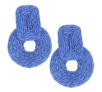 Beaupretty Boucles Oreilles Raphia Tissées Géométriques Pendantes Pour Femmes Pour Fêtes Hawaïennes