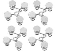 Beaupretty Boutons de Jeans Réglables 4 Pcs 27 Mm en Acier Inoxydable sans Couture, Clips de Sécurité pour Pantalons Ajusteur Taille, Accessoires Couture pour Jeans, Shorts et Robes