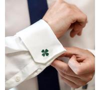 Beaupretty Boutons de Manchette pour Homme 2 Paires Verts en Alliage Huilé Cœur et Trèfle Accessoires Classiques pour Chemise Formelle Présent Saint-Patrick Élégant et Solide Maintien