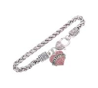 Beaupretty Bracelet Amitié Cœur Exquis Bracelet à Breloques Décoratif Pour Femme Résistant à Usure Cadeau Anniversaire