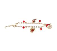 Beaupretty Bracelet de Ajustable avec Breloques Père Canne Sucre Orge et Cloche Émaillée Bijoux Festifs pour Filles et Fêtes de Fin Année