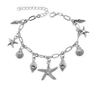 Beaupretty Bracelet De Cheville Bohème En Alliage, Pendentifs Coquillage Et Étoile De Mer, Bijou D’été Pour Femme, Plage Et Quotidien, Taille Ajustable