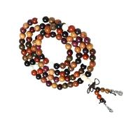 Beaupretty Bracelet de Perles Bouddha en Bois Naturel 108 Perles 6/8Mm pour Couple Fait Main Confortable et Solide Usage