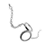 Beaupretty Bracelet Femme Argenté avec Boîtier Photo Ouvrable Poignet Alliage avec Bracelet Souvenir pour et Femmes Cadeau Mariage Anniversaire Quotidien