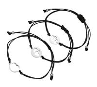 Beaupretty Bracelet Mère Fille Acier Inoxydable Cœur Ajustable Bijoux Tressés pour Maman et Garçon Fille Cadeau Anniversaire Fête des Mères Set Mémo Mom Pendentif