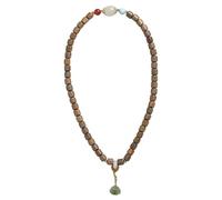 Beaupretty Bracelet Perles Santal Naturel pour Prière et Chaîne Double Vintage avec Jade et Agate Danniversaire pour Femme