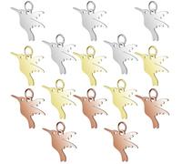 Beaupretty Breloques Pendentifs Oiseau-mouche en Acier Inoxydable, 15 Pièces Mélange de Couleurs, Accessoires de Fabrication de Bijoux Diy, Charms Légers et Résistants pour Couleur Aléatoire