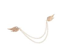 Beaupretty Broche Aile Ange Métal Doré Avec Chaîne à Frange Épingle De Col Pour Hommes Et Femmes Accessoire Élégant Et Ajoutant Une Touche Raffinée à Vos Tenues