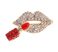 Beaupretty broche corsage strass revers clé rouge à lèvres épingle à nourrice femmes broches esthétique de la décor de vêtements pour femmes créative chinoise alliage
