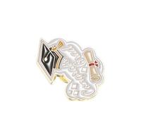 Beaupretty Broche De Casquette De Célibataire Épingle Dorée Accessoire Argenté Accessoires De Collège Décorations Casquettes À Paillettes Chapeau Breloques En Émail Pour École