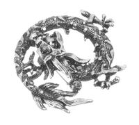 Beaupretty Broche Dragon Chinois Vintage Alliage Épingle Revers Robe Homme Résistante et Décorative pour Tenue Quotidienne et Occasions Formelles