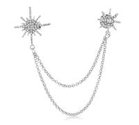 Beaupretty Broche Étoile Strass Avec Chaîne Décorative Accessoire Élégant Pour Hommes Et Femmes Pin De Costume Éclat Brillant Pour Toutes Les Occasions