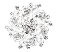 Beaupretty Broche Fleur Cristal Argentée Élégante pour Femmes Épingle Mode pour Robe Veste et Accessoires Décoration Chic pour Fêtes et Occasions Spéciales