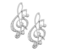 Beaupretty Broche Perle Simulée Note Musique Élégante En Cristaux Métal Argenté, Lot De 2 Pour Femmes, Accessoire Mode Festival Et Vêtements, Ornement Créatif Taille Moyenne