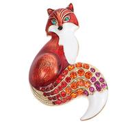 Beaupretty Broche Renard Vintage Goutte D'huile En Alliage Rouge, Broche Simple, Accessoire Mode Femme Pour Fête Et Banquet, Design Élégant Et Solide, Taille Moyenne