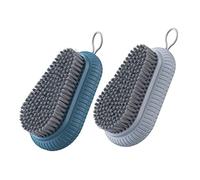 Beaupretty Brosse à Ongles Multi-usages 2 Pièces Souple Plastique Bleu Foncé Gris Pour Nettoyage Des Mains Et Ongles Voyage Maison