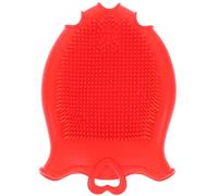 Beaupretty Brosse à shampooing en silicone pour bébé - Gant de toilette pour bébé - Éponge de bain douce en silicone - Gant de toilette pour tout-petits - Rouge