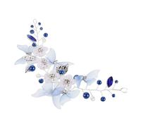 Beaupretty Butterfly Bridal Headpiece With Rhinestone Pearl Flower Comfortable Wedding Hairband For Bride Handmade Hanfu Headdress For Party And Festival