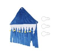 Beaupretty Cachette Chaleureuse et Légère en Flanelle Bleue à Trois Côtés pour Hamsters et Lapins Nains, Tente d'angle Discrète pour Petits Animaux de Compagnie