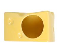 Beaupretty Cachette en Céramique Jaune pour Hamster Nain de Fromage, Nid Rafraîchissant Surface Lisse et Facile à Nettoyer, Maison pour Petits Animaux