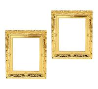 Beaupretty Cadre Photo Miniature Doré en Plastique pour Maison Miniature 2 Pièces Accessoire Décoratif Jouet pour Garçon et Filles Décoration de Maison Cadre Photo Vide