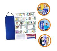 Beaupretty Calendrier Visuel Garçon Fille avec Cartes Tableau de Routine Non Tissé Apprentissage des Mots pour Maison et École Garçon Fille