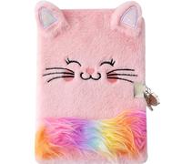 Beaupretty Carnet de Poche Peluche Chat Journal Secret pour Garçon Fille et Dessin Couverture Douce et Colorée pour Filles Anniversaire et Fête