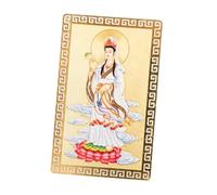 Beaupretty Carte Chinoise Guanyin Dorée Portable pour Protection Compacte et Légère Bouddhiste de et Paix