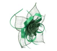 Beaupretty Casque de thé Coiffure de banquet Accessoires cheveux pour femmes coiffure de la mariée casque à clapet vert Green
