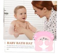 Beaupretty Casquette Bain Garçon Fille Silicone Réglable Chapeau Étanche pour Garçon Fille Protège Yeux et Oreilles Lors Lavage et Coiffure Extensible Rose
