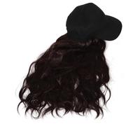 Beaupretty Casquette De Baseball Avec Cheveux Intégrés Pour Femme Taille Unique Protection Solaire Polyester Chapeau à Faux Cheveux Longs Bouclés Usage Extérieur Soirée