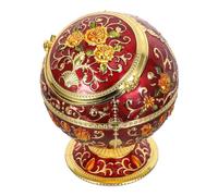 Beaupretty Cendrier Facile d'entretien Compact en Métal avec Couvercle Coupe-Vent, Design Vintage Élégant avec Motif Floral, pour Table de Jardin ou Table Basse