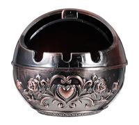 Beaupretty Cendrier Métallique Rond Résistant aux Chocs Couvercle Portable pour Terrasse et Usage Extérieur Design pour Salon et Balcon