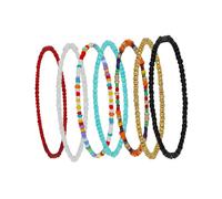 Beaupretty Chaîne de Cheville Faite Main Élastique Perles Colorées, Accessoire Bijoux Femme, Bijou de Cheville pour Fête et Quotidien, Design Simple Seule Couche, Taille Unique