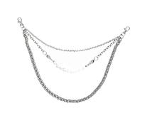 Beaupretty Chaîne Pantalon Homme Style Hip Hop Blanc Accessoire Crâne Décoratif Rock Punk