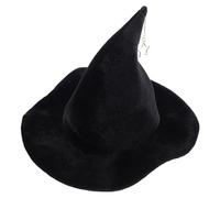 Beaupretty Chapeau de Sorcière Noir pour Adultes Pendentif Étoile, Polyester Résistant, Forme Pointue, pour Halloween et Cosplay Femme