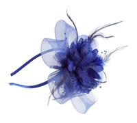 Beaupretty Chapeau Fascinator En Maille De Bandeau En Voile De Pour Thé Église Cocktail Bleu Foncé